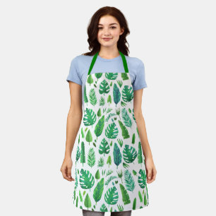 Various tropical leaves pattern apron