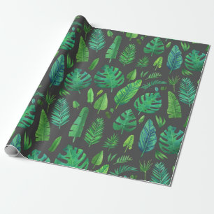 Various tropical leaves wrapping paper