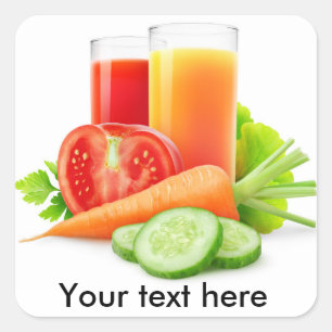 Various vegetables juices square sticker