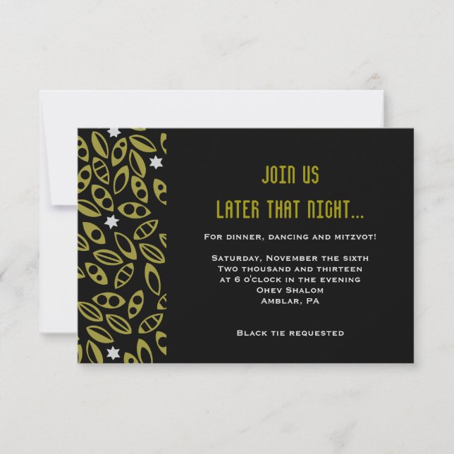 VARIOUS VINES Bar Bat Mitzvah Reception Card (Front)
