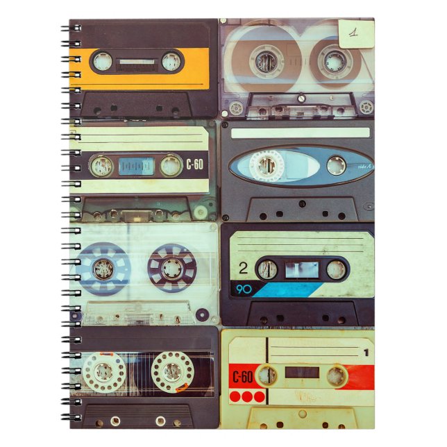 Various vintage audio cassettes notebook (Front)