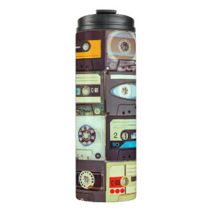 Various vintage audio cassettes thermal tumbler