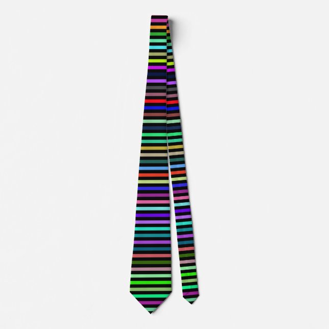 Variously Coloured Stripes Pattern Tie (Front)