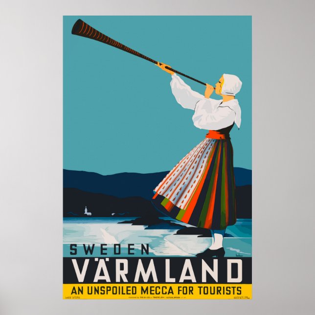 Varmland Sweden Vintage Travel Poster (Front)
