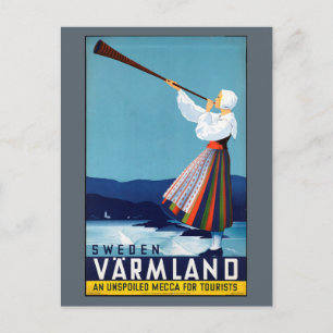 Varmland, Sweden Vintage Travel Poster Postcard