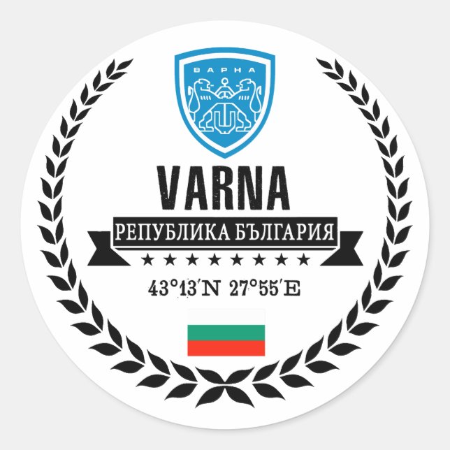Varna Classic Round Sticker (Front)