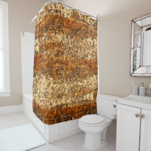 Varnish texture on rough wood shower curtain
