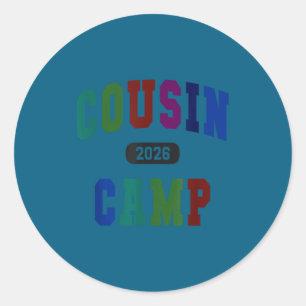 Varsity cousin camp 2026 family reunion crew classic round sticker