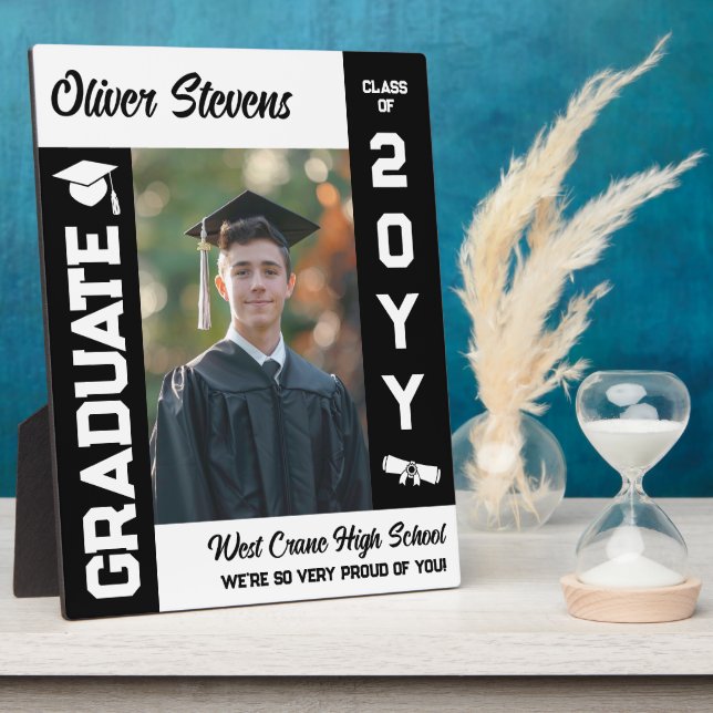 Varsity Font Graduate Class of Year & Name Plaque (Side)