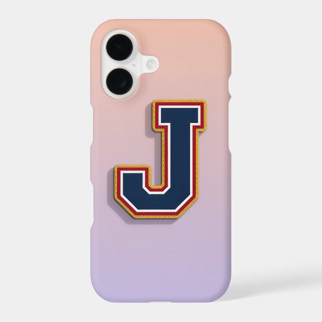 Varsity Initial Letter Phone Case | Pastel (Back)