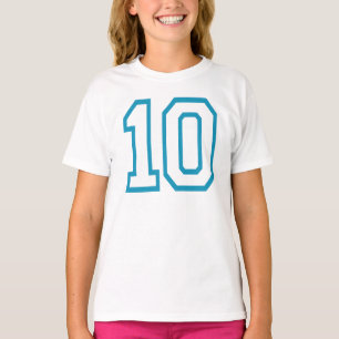 VARSITY Neon Blue #10 BIRTHDAY Tee