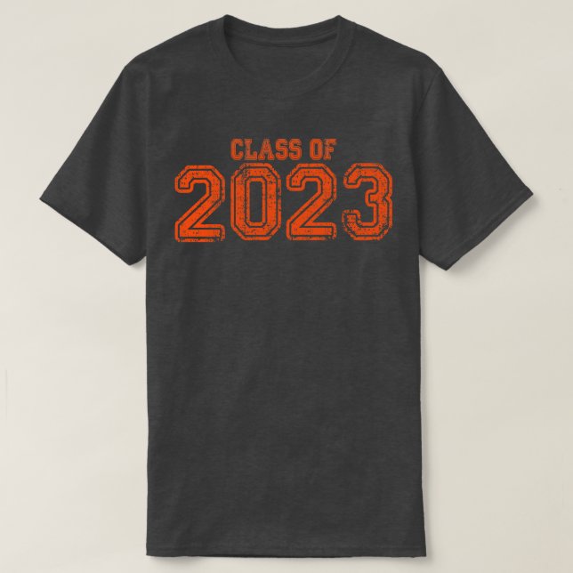 Varsity Orange Class of 2023 T-Shirt (Design Front)