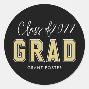 Varsity Pride Editable Colour Graduation Classic Round Sticker