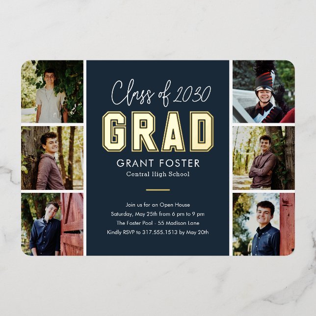 Varsity Pride Foil Graduation EDITABLE COLOR Foil  (Front)