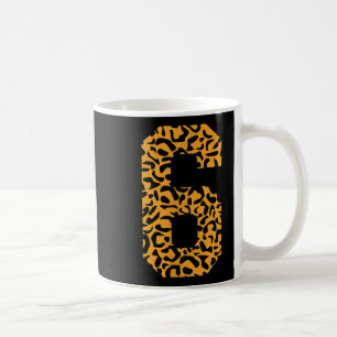 Varsity Six Matching Number Team Sports Leopard 6  Coffee Mug