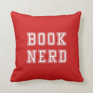 Varsity Style Book Nerd with Editable Color Cushion