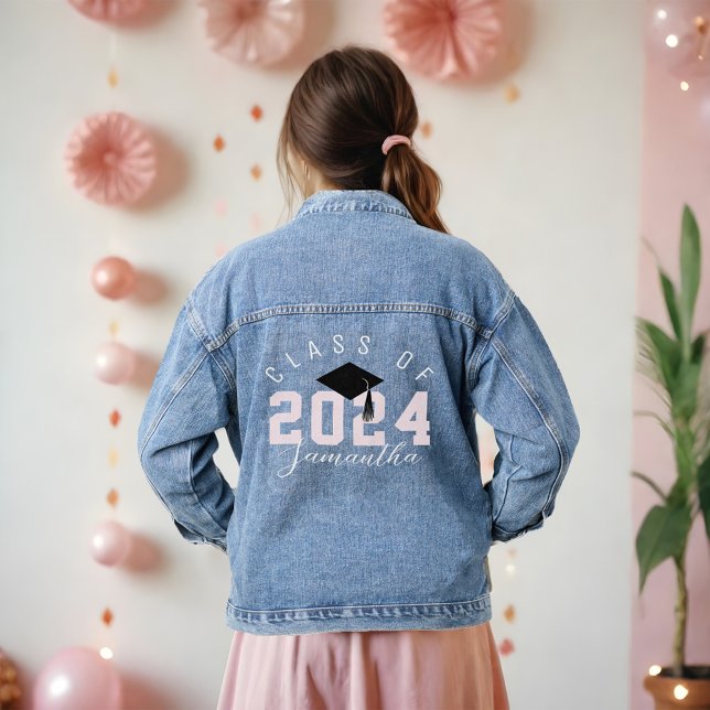 Varsity Style Graduate Class of 2024 Custom Name Denim Jacket (Varsity Style Graduate Class of 2024 Custom Name Denim Jacket)