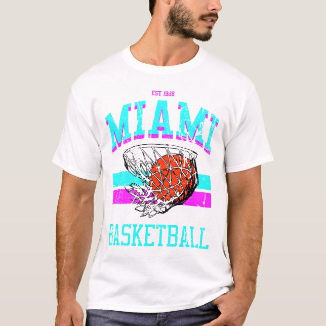 Varsity Style Miami Vice Basketball T-Shirt (Front)