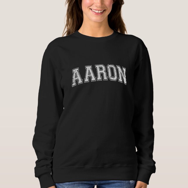 Varsity Style Personalised Name Classic Aaron Sweatshirt (Front)
