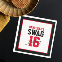 Varsity Style Red Swag 16 Birthday