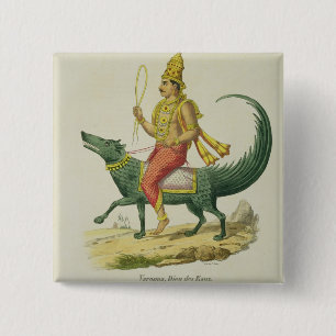 Varuna, God of the Oceans, engraved by Charles Eti 15 Cm Square Badge