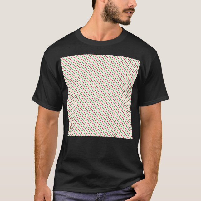 Varying Colour Waves Flowing Colourful Waving Happ T-Shirt (Front)