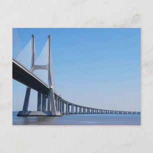 Vasco da Gama Bridge over River Tagus in Lisbon Postcard