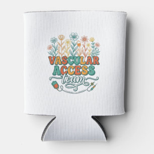 Vascular Access Team Floral Medical Shirt Design_1 Can Cooler