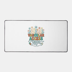 Vascular Access Team Floral Medical Shirt Design_1 Desk Mat