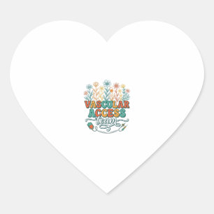 Vascular Access Team Floral Medical Shirt Design_1 Heart Sticker