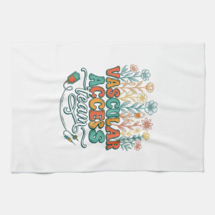 Vascular Access Team Floral Medical Shirt Design_1 Tea Towel