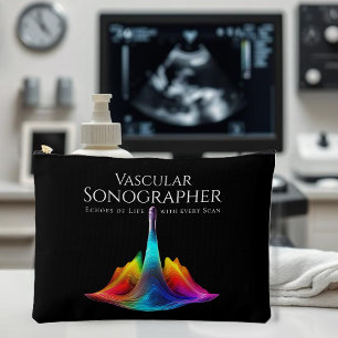 Vascular Sonographer-Colourful Ultrasound Waves Accessory Pouch