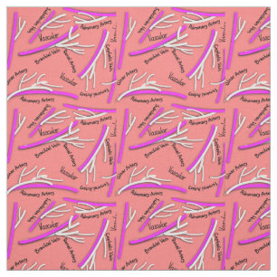Vascular Veins and Arteries Pink Fabric