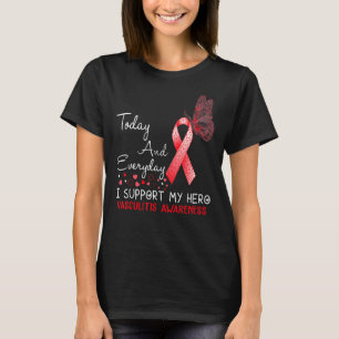 Vasculitis Awareness I Support My Hero Butterfly T-Shirt