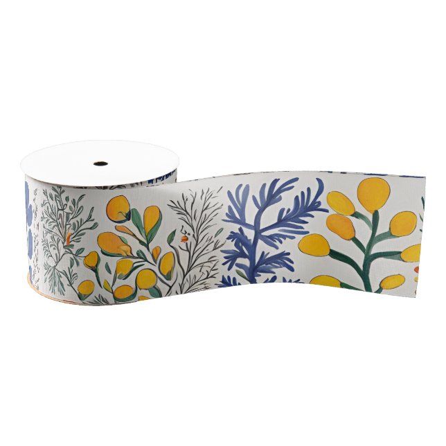 Vase and Wild Flowers  Grosgrain Ribbon (Spool)