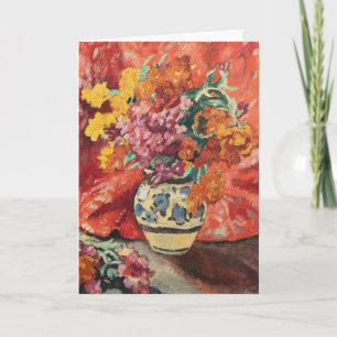 Vase de Fleurs à la Draperie Rouge Louis Valtat Card