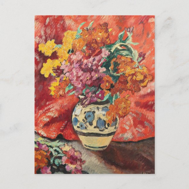 Vase de Fleurs à la Draperie Rouge | Louis Valtat Postcard (Front)
