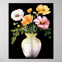 Vase Flowers Watercolor Printable