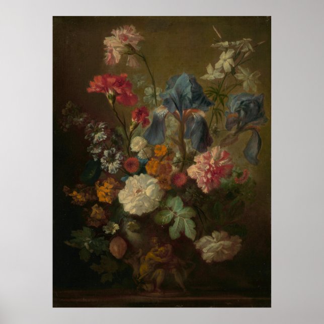 Vase in Flowers by Jan van Huysum Poster (Front)