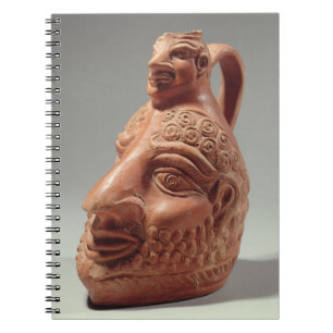 Vase in shape of double head, c.400 AD (pottery) Notebook