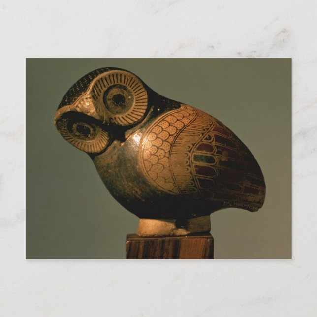 Vase in the form of an owl, Proto-Corinthian Postcard (Front)