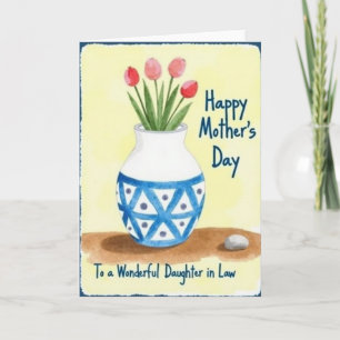 Vase Mothers Day Wish Card