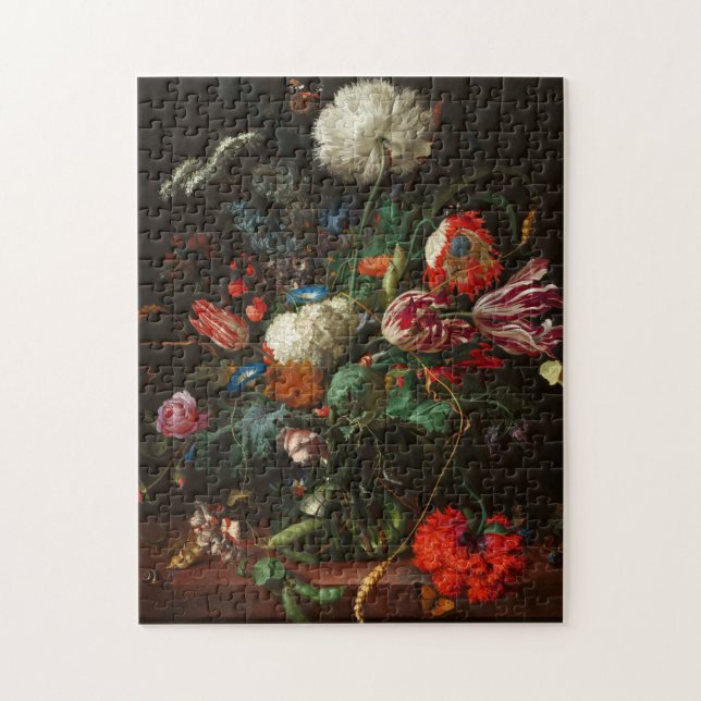 Vase of Flowers, 1660 by Jan Davidsz de Heem Jigsaw Puzzle (Vertical)