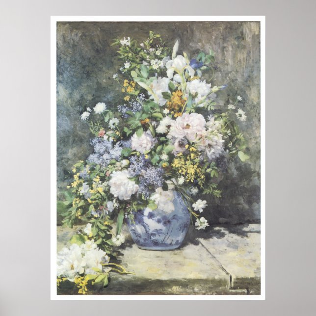 Vase of Flowers, 1886 Pierre-Auguste Renoir Poster (Front)