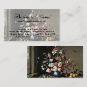 Vase of Flowers by a Window, Balthasar van der Ast Business Card