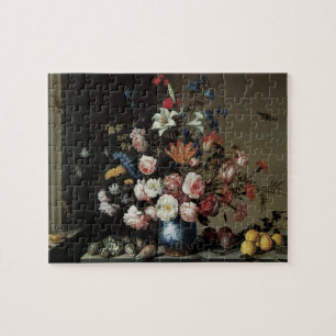 Vase of Flowers by a Window, Balthasar van der Ast Jigsaw Puzzle
