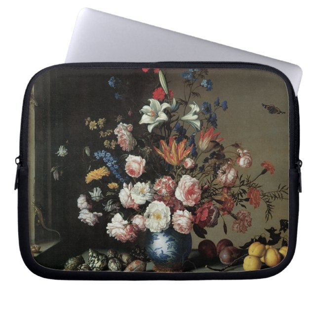 Vase of Flowers by a Window, Balthasar van der Ast Laptop Sleeve (Front)
