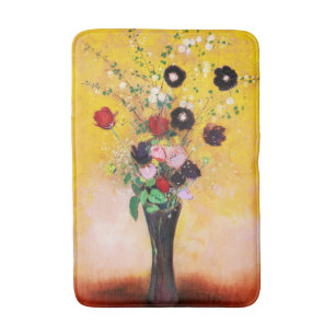 Vase of Flowers by Odilon Redon Bath Mat
