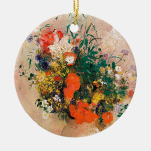 Vase of Flowers by Redon Post-Impressionist Ceramic Ornament