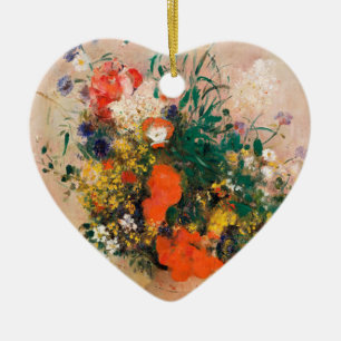 Vase of Flowers by Redon Post-Impressionist Ceramic Ornament